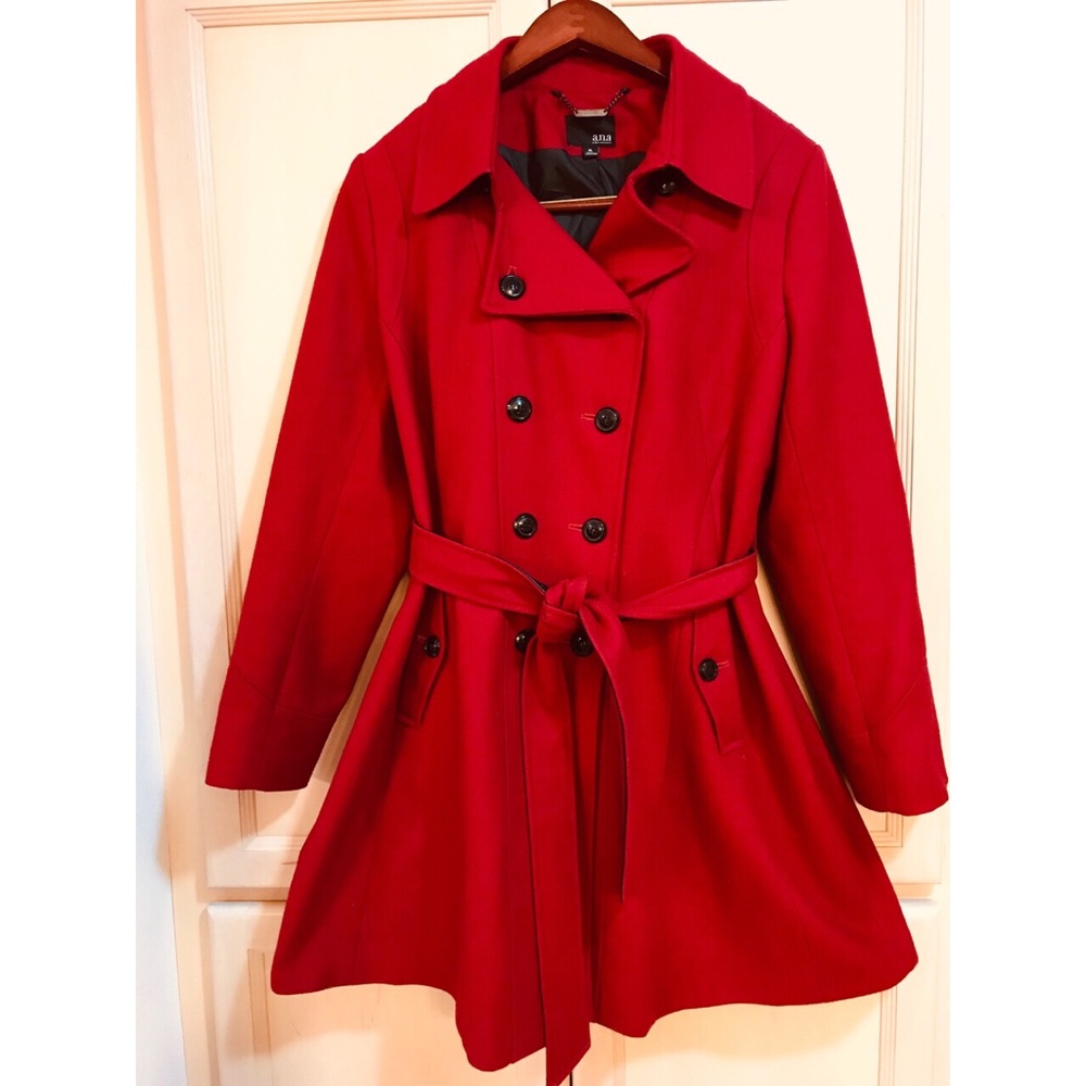 Red wool double-breasted  a.n.a coat